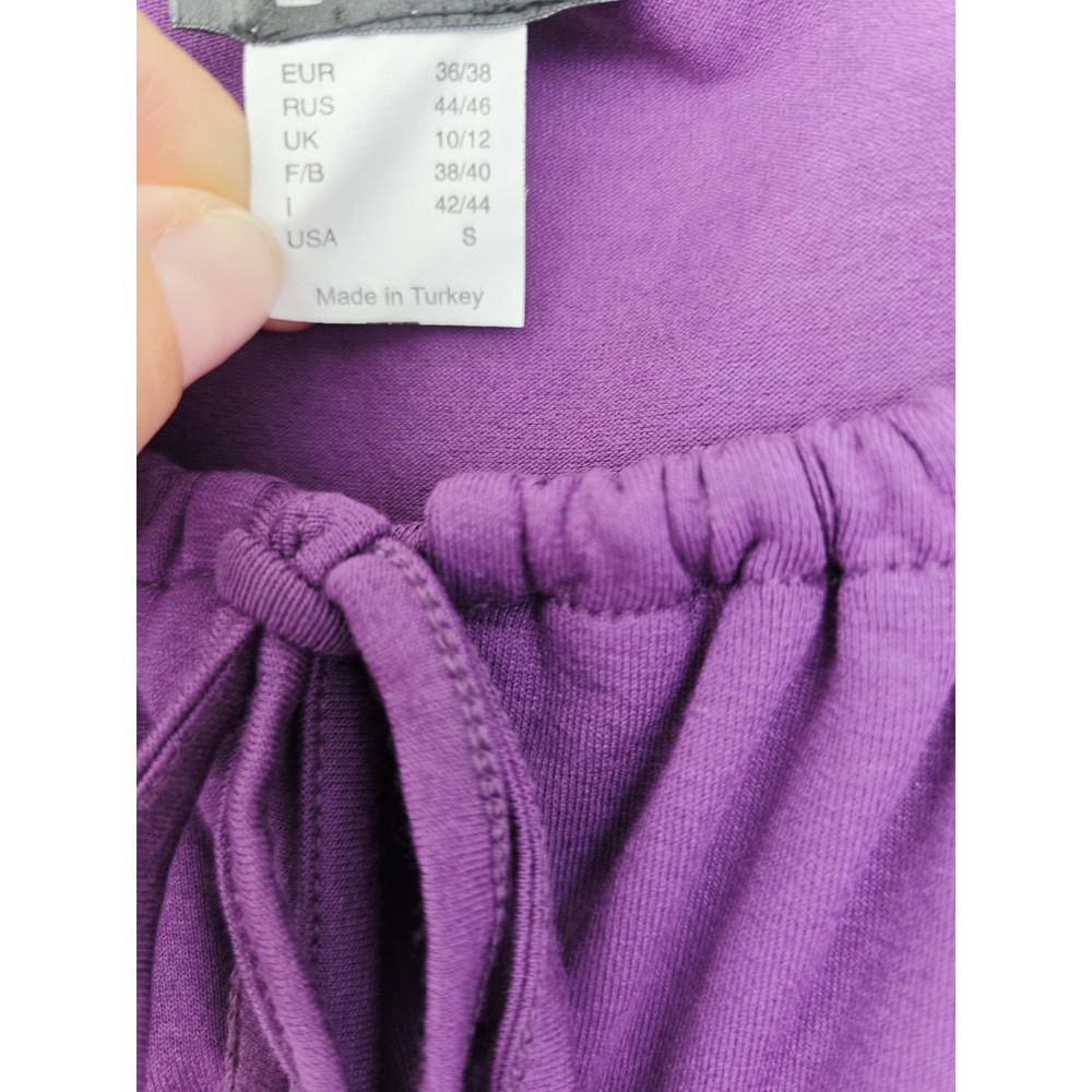 Rare Y2K Babydoll Mini Dress Size S Purple Ruffle Trim Crochet Details Milkmaid - Picture 5 of 8
